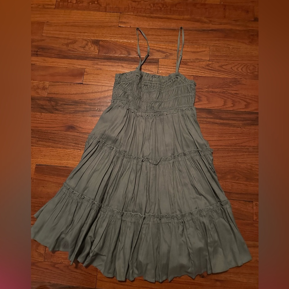 Aeropostale Dark Green Tiered Mini Dress
